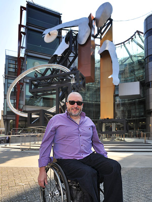 Tony with the sculpture