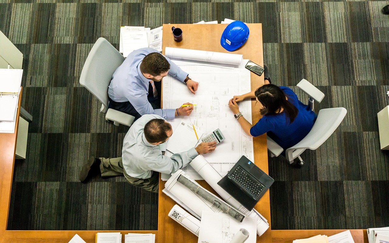 A group of people having a meeting