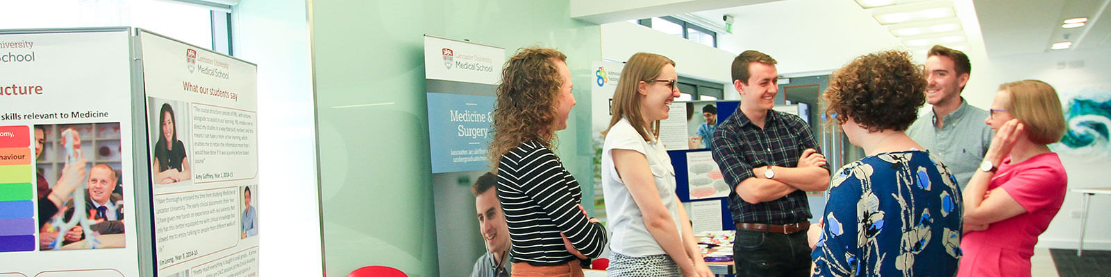 People talking at an open day