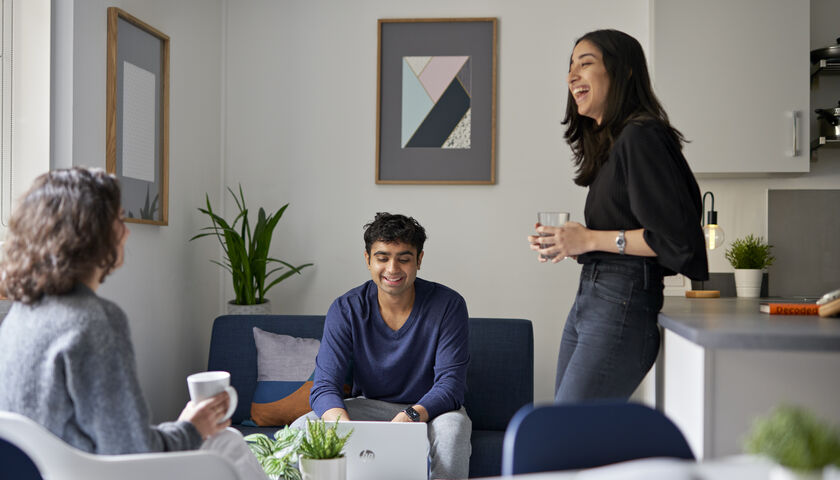 Students in a shared lounge
