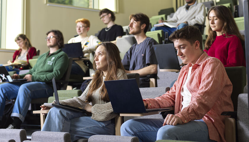 Students in a lecture theatre