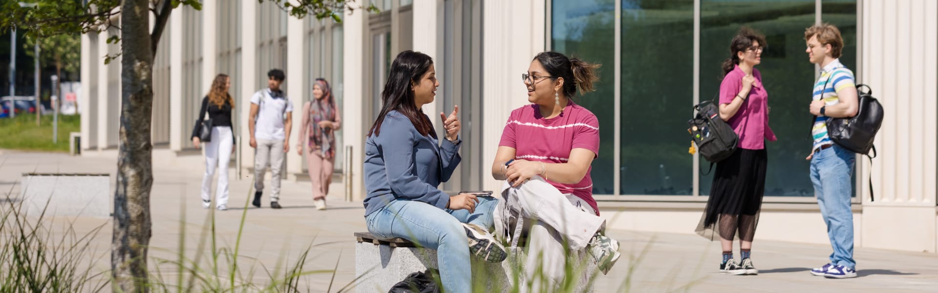 Students outside of the Management School