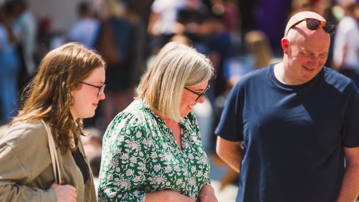 A family at an Open Day