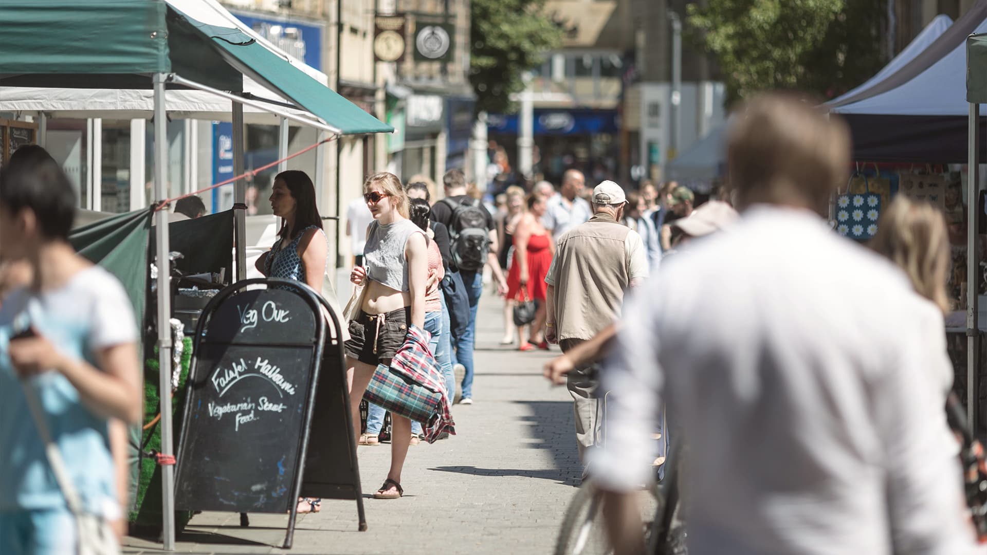 The market in Lancaster city centre