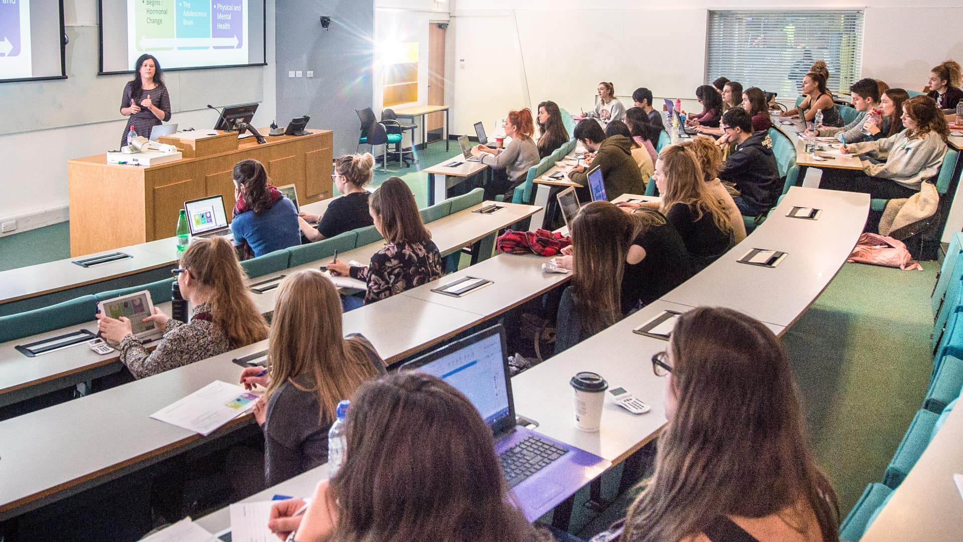 Students in a lecture theatre