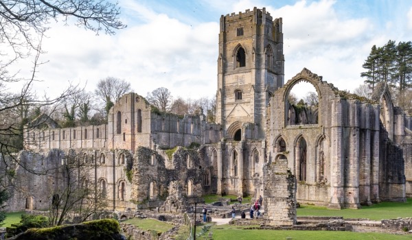 The ruins of Fountains Abbey in Yorkshire