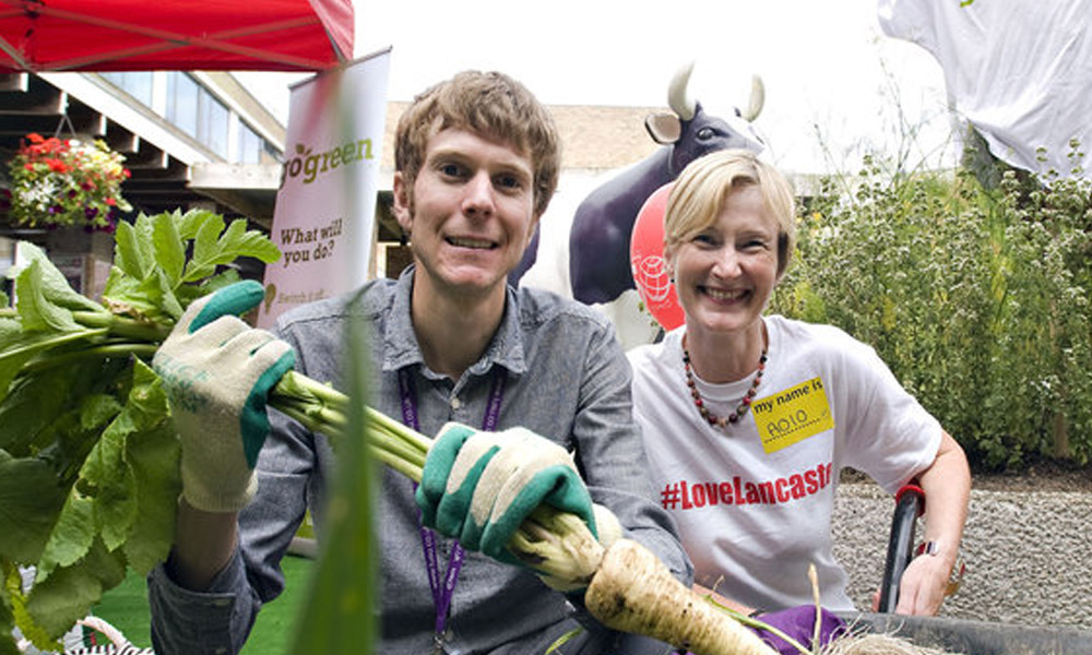 Green Lancaster team selling locally grown produce.