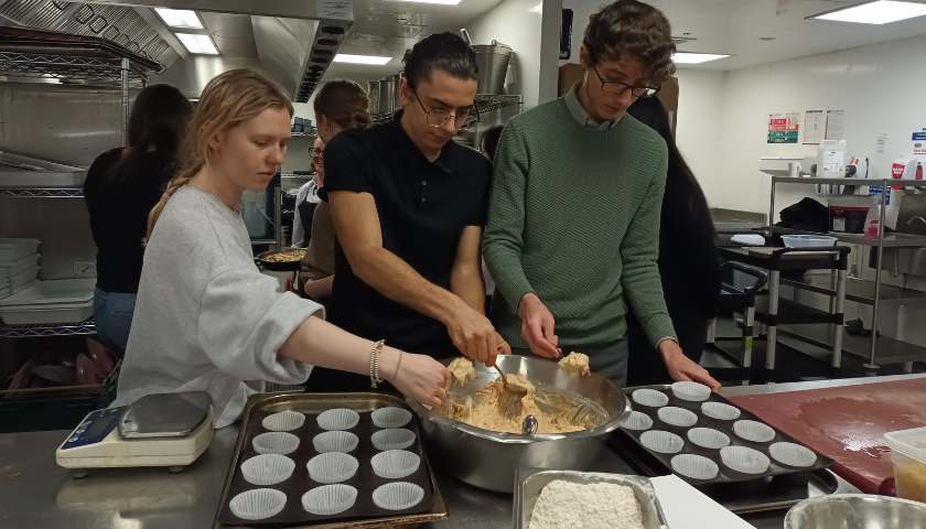 Students cooking