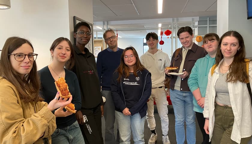 Students at a language cafe