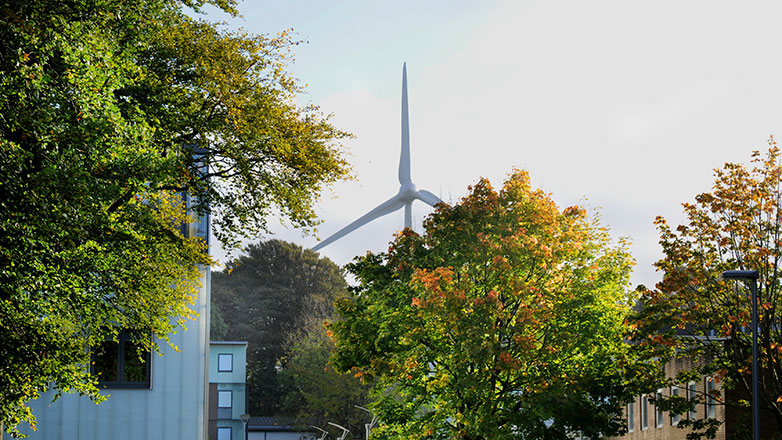 Green Campus, with turbine in the distance