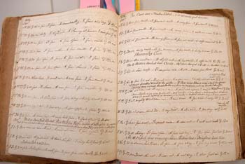 A close-up of the diary