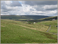 Road to Grisedale, looking back at Garsdale Head viaduct