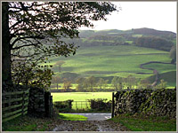 From Middleton Hall across the Lune Valley towards the road to Crosslands