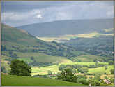 Firbank Fell, 
			Howgills, and Sedbergh from west