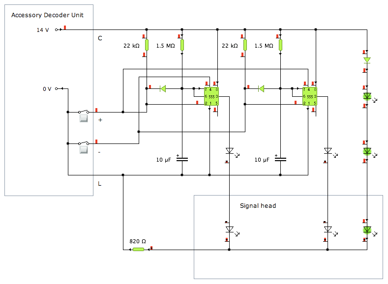 Three aspect signal head driver circuit diagram