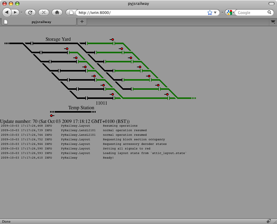 Web interface view of the storage yard