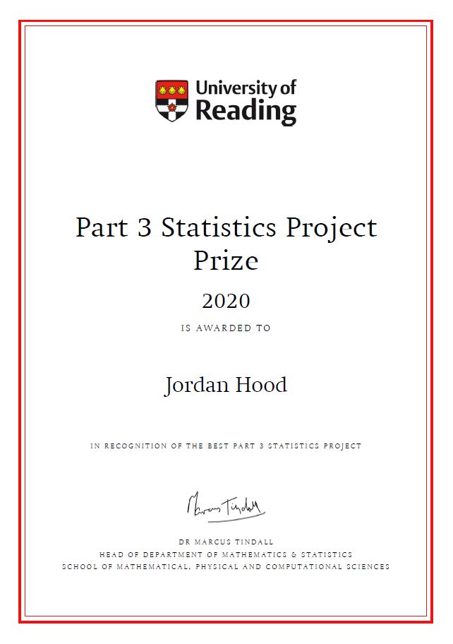 J Hood Part 3 Statistics Project Prize Certificate Img