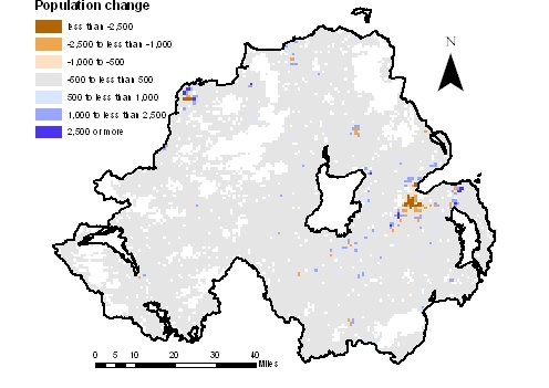 Population change in Northern Ireland 1971-01