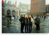 Three students in St Mark's Square