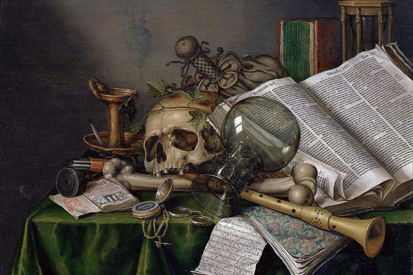 Collier,E. (1663) Still Life with Books and Manuscripts and a Skull.[Oil paint on canvas]. National Museum of Western Art, Tokyo.