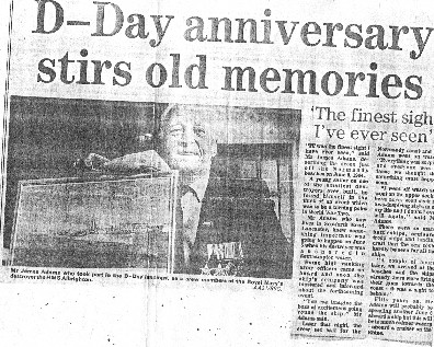 Newpaper clipping - D-Day anniversary stirs old memories